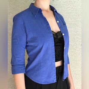 Blue Express Button Down Blouse